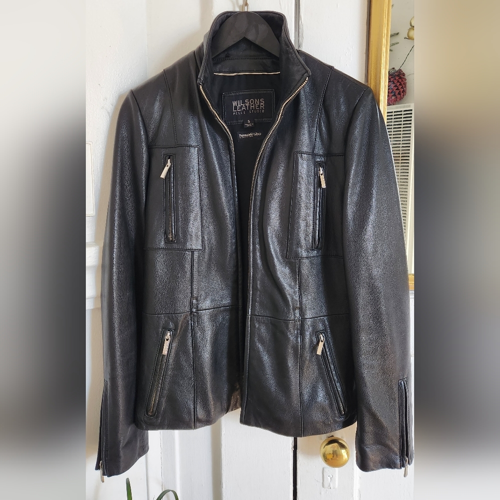 Women's Pelle Studio Wilsons Black Leather w/Thinsulate Jacket-S